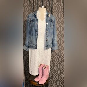Calvin Klein White Eyelet Dress size 6